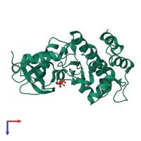 PDB entry 6tsz coloured by chain, top view.