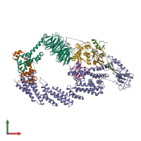 PDB entry 6ttu coloured by chain, front view.