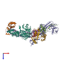 PDB entry 6ttu coloured by chain, top view.