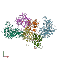 PDB entry 6tu7 coloured by chain, front view.