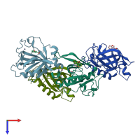 PDB entry 6tuh coloured by chain, top view.