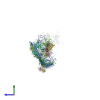 PDB entry 6tui coloured by chain, side view.