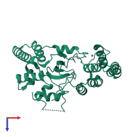 PDB entry 6tx2 coloured by chain, top view.