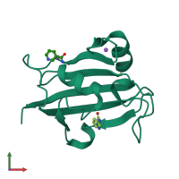 PDB entry 6tx6 coloured by chain, front view.