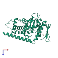 PDB entry 6txq coloured by chain, top view.