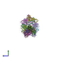 PDB entry 6txz coloured by chain, side view.