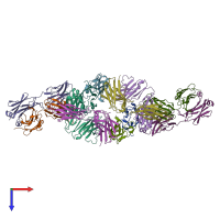 PDB entry 6txz coloured by chain, top view.