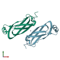 PDB entry 6ty0 coloured by chain, front view.