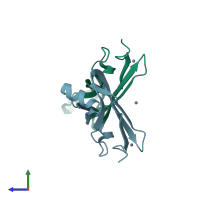 PDB entry 6ty0 coloured by chain, side view.