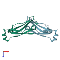 PDB entry 6ty0 coloured by chain, top view.