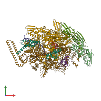 PDB entry 6tye coloured by chain, front view.