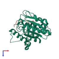 PDB entry 6tyv coloured by chain, top view.