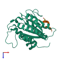 PDB entry 6tyw coloured by chain, top view.