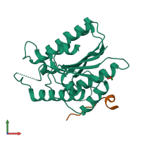PDB entry 6tyz coloured by chain, front view.
