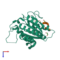 PDB entry 6tyz coloured by chain, top view.