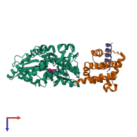 PDB entry 6tzc coloured by chain, top view.