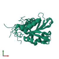 PDB entry 6tze coloured by chain, ensemble of 10 models, front view.