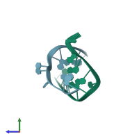 PDB entry 6tzq coloured by chain, side view.