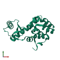 PDB entry 6u0b coloured by chain, front view.