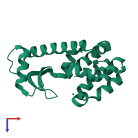 PDB entry 6u0b coloured by chain, top view.