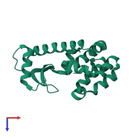 PDB entry 6u0e coloured by chain, top view.