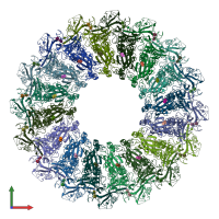PDB entry 6u23 coloured by chain, front view.