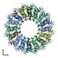 PDB entry 6u2j coloured by chain, front view.