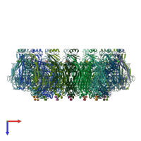 PDB entry 6u2j coloured by chain, top view.