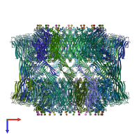 PDB entry 6u2l coloured by chain, top view.