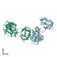 PDB entry 6u2m coloured by chain, front view.