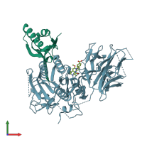 PDB entry 6u2n coloured by chain, front view.
