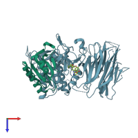 PDB entry 6u2n coloured by chain, top view.