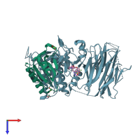 PDB entry 6u2p coloured by chain, top view.