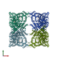 PDB entry 6u2t coloured by chain, front view.
