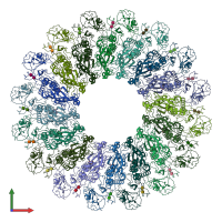 PDB entry 6u2w coloured by chain, front view.