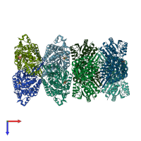 PDB entry 6u2x coloured by chain, top view.