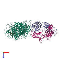PDB entry 6u3i coloured by chain, top view.