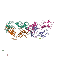 PDB entry 6u3n coloured by chain, front view.