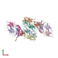 PDB entry 6u3o coloured by chain, front view.