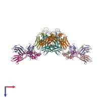 PDB entry 6u3o coloured by chain, top view.