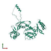 PDB entry 6u4k coloured by chain, front view.