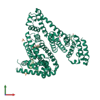 PDB entry 6u4r coloured by chain, front view.