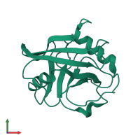 PDB entry 6u5c coloured by chain, front view.