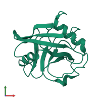 PDB entry 6u5d coloured by chain, front view.