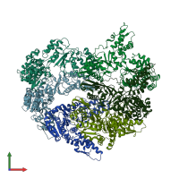 PDB entry 6u5z coloured by chain, front view.