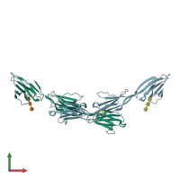 PDB entry 6u6t coloured by chain, front view.