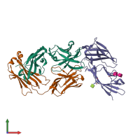 PDB entry 6u6u coloured by chain, front view.