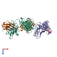 PDB entry 6u6u coloured by chain, top view.