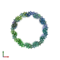 PDB entry 6u7m coloured by chain, front view.