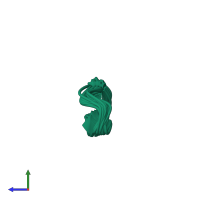 PDB entry 6u7r coloured by chain, ensemble of 20 models, side view.